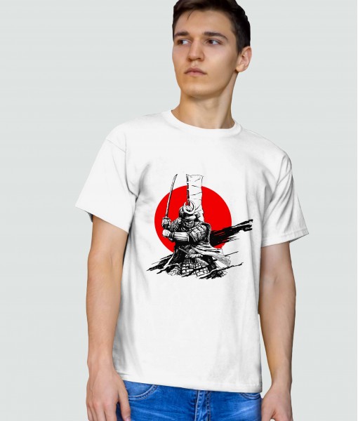 Мъжка тениска с щампа Арт Samurai with sword